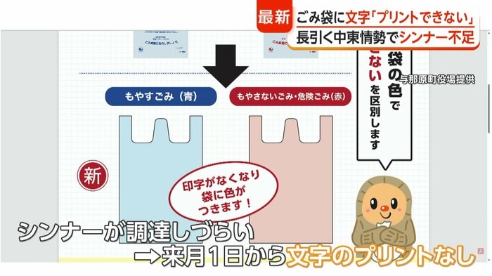 袋自体に色をつけて区別できるようにする