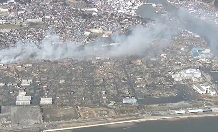 震災発生直後の南浜地区