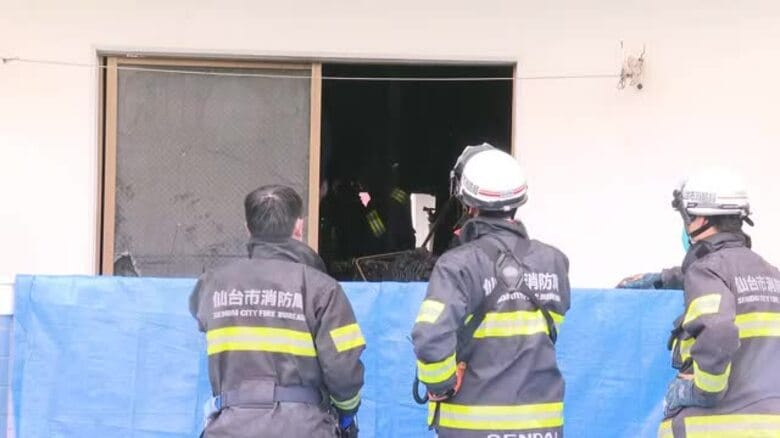 【速報】「１階から煙」仙台市宮城野区の住宅街でマンション火災　消防が消火活動中｜FNNプライムオンライン