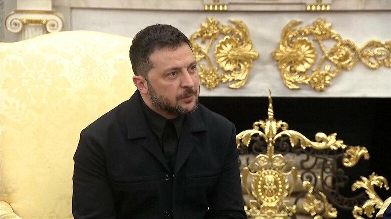 ゼレンスキー大統領が黒ジャケットでトランプ大統領と会談　前回揶揄した記者からも「よく似合っている」｜FNNプライムオンライン