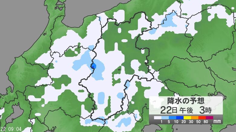 「警報級の大雨」の可能性　長野県の24時間予想降水量は中部・南部80ミリ北部60ミリ（23日午前6時まで・多い所で）｜FNNプライムオンライン