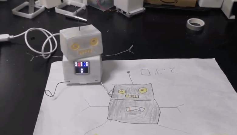 5歳息子が描いた設計図で「ロボット作ってみた」! “ユルかわいい”ボディにほっこり｜FNNプライムオンライン