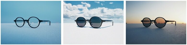 紫外線や光により濃度を増していく「可視光調光レンズ」（提供：JINS）