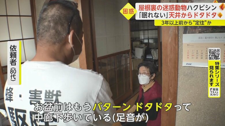 埼玉・久喜市にある一軒家を訪れた動物専門の駆除業者　「眠れないから、相談してなんとかしないとダメだなって」