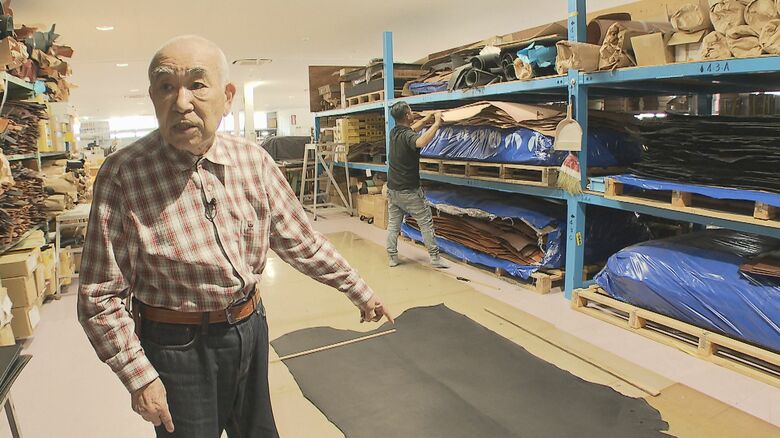 牛1頭の革でベルト80本分を作れる