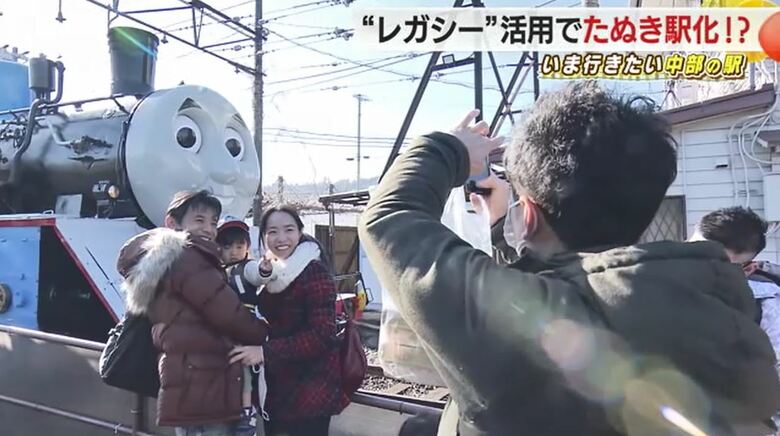 きかんしゃトーマスと記念撮影