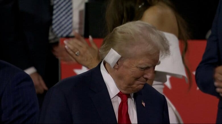 15日、ウィスコンシン州ミルウォーキーで行われた共和党大会に出席したトランプ氏