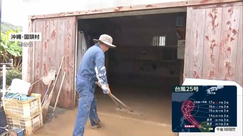 記録的大雨の様子（沖縄・国頭村）