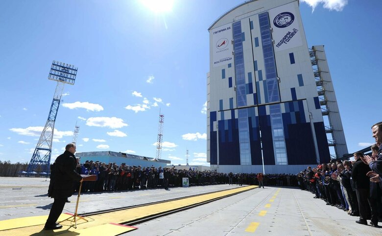 2016年4月　ボストーチヌイ宇宙基地を視察したプーチン大統領（写真：ロシア大統領府HP）