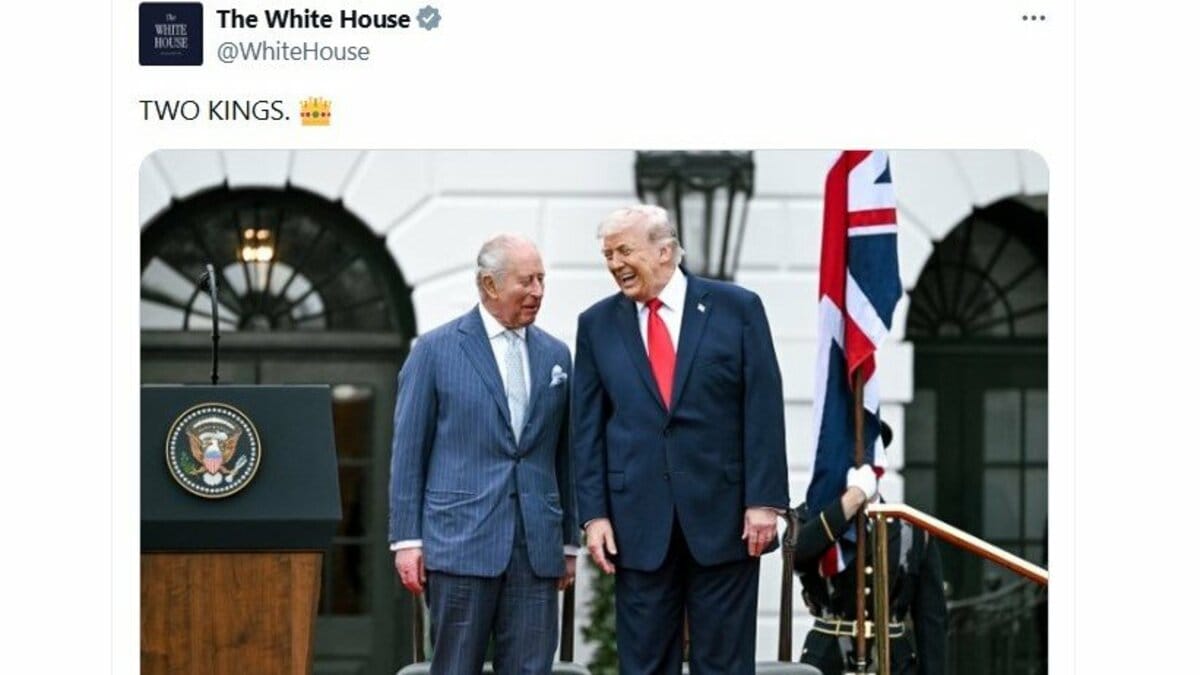 ホワイトハウス投稿「TWO KINGS」が物議 トランプ大統領がチャールズ