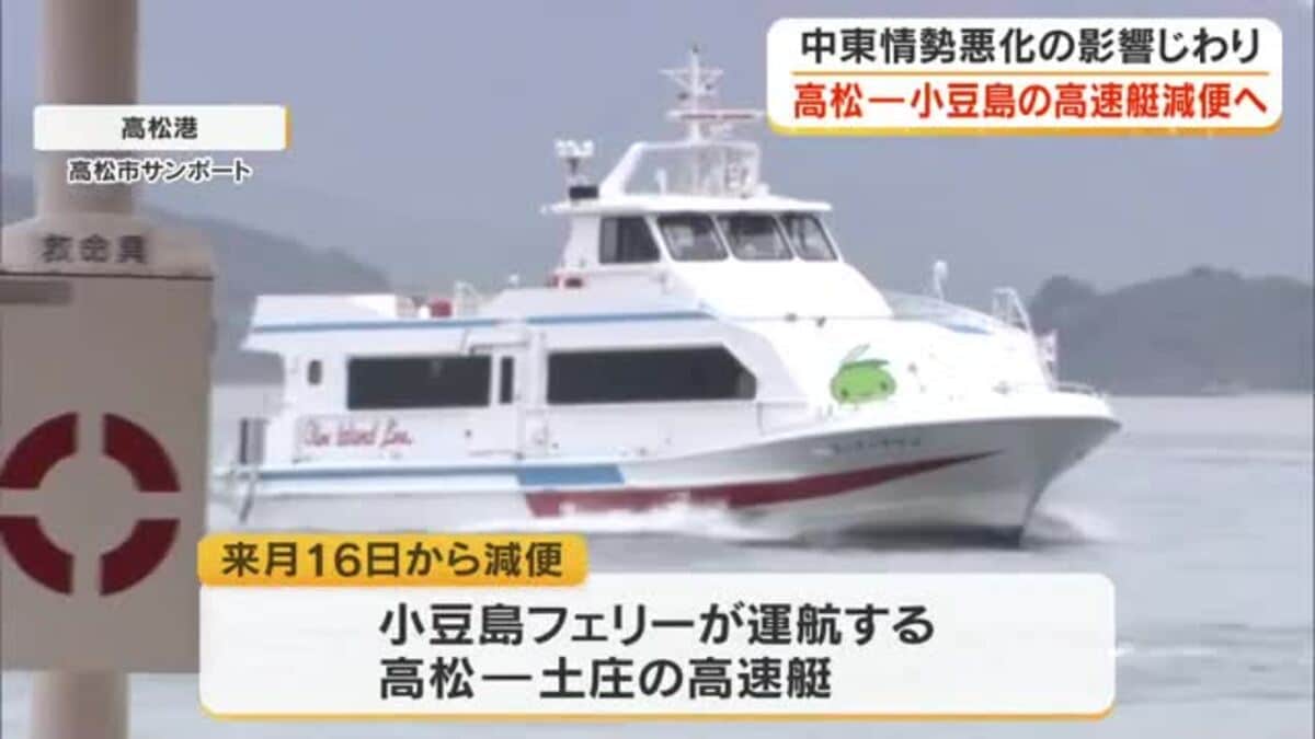 続報】利用者の声は 高松～小豆島・土庄の高速艇 中東情勢の影響で燃料