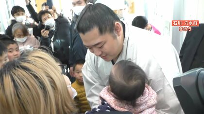 「逆に励まされた」石川出身 遠藤・大の里・輝が被災地を訪問　久々に再会した祖父…被災者との交流も