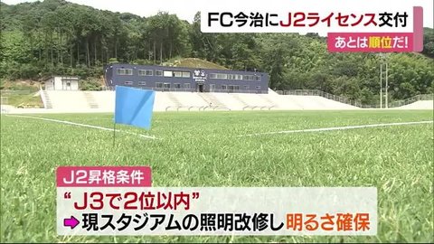 ｆｃ今治にｊ２ライセンス交付 新スタ構想で特例適用 愛媛