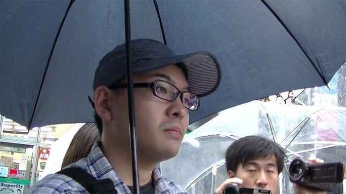 取材に応じる逮捕前の今井隼人被告(2015年)