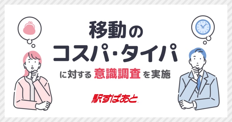 【駅すぱあと】移動のコスパ・タイパに対する意識調査を実施