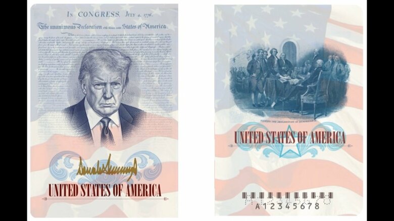 トランプ大統領の肖像入りパスポート発行へ　アメリカ国務省「建国250周年記念の特別デザイン」｜FNNプライムオンライン