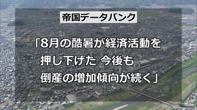 「酷暑が経済活動を押し下げた」小規模企業や老舗企業の倒産目立つ 福井県内の8月の企業倒産は6件 帝国データバンク「今後も増加傾向が続く」|FNNプライムオンライン