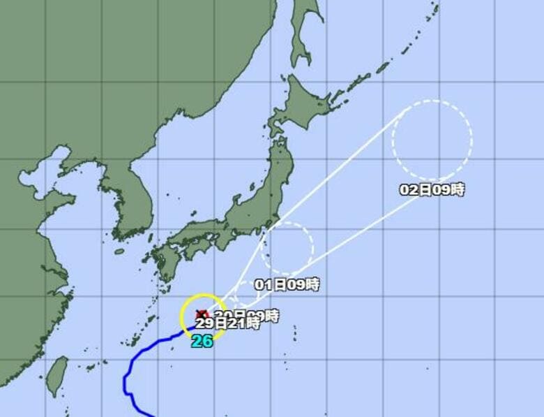 【台風情報】台風第26号の最新進路と影響は？沿岸部の海上交通やレジャーへの影響も「季節を大きく進める雨に」｜FNNプライムオンライン
