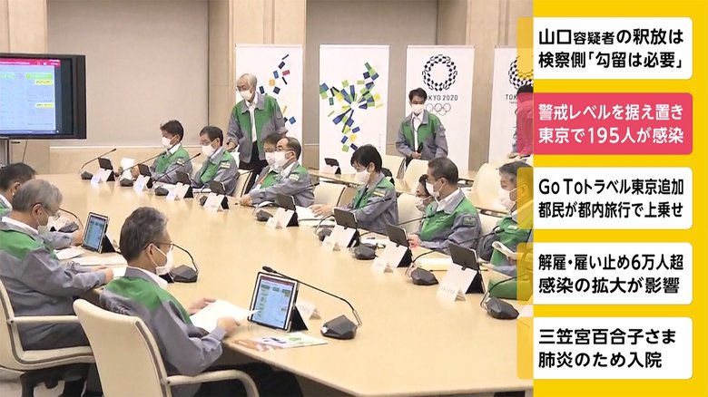 警戒レベルを据え置き 東京で195人が感染