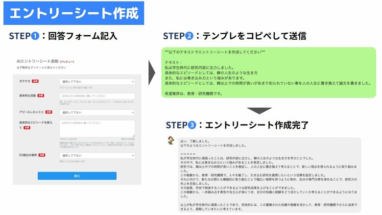 ES添削（提供：アローリンク）