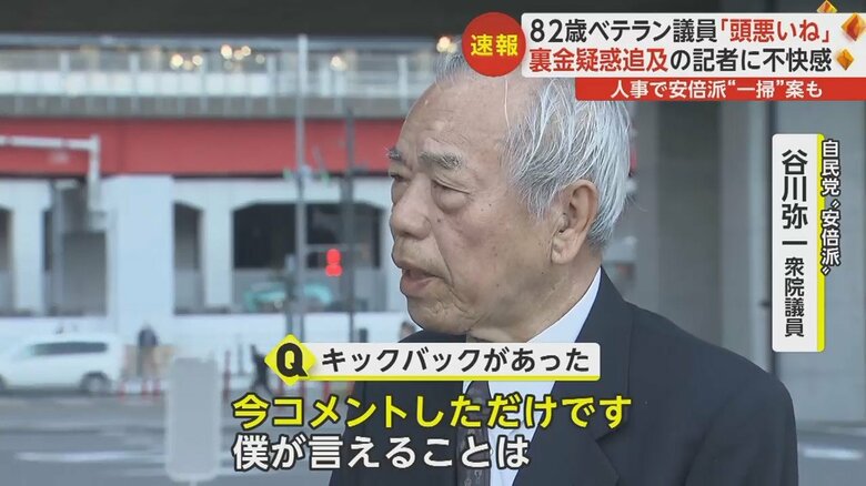 谷川弥一衆院議員は裏金疑惑の具体的な質問に不快感をあらわに