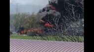 【速報】黒煙上昇…北海道当別町の資材置き場で火事 薪が燃えて付近の草木にも延焼
