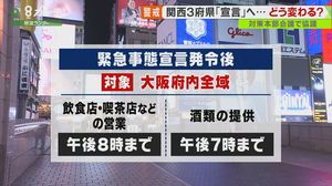 ”宣言発令”へ… 大阪では時短要請を『強化』、イベント開催は『制限』