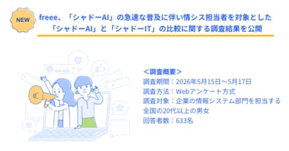 freee、「シャドーAI」の急速な普及に伴い情シス担当者を対象とした「シャドーAI」と「シャドーIT」の比較に関する調査結果を公開