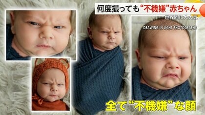 「本物のボスベイビー！」何枚撮っても不機嫌顔…生後1週間の赤ちゃん写真が2000万回閲覧　一躍世界的スターに　アメリカ