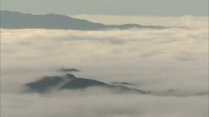 幻想的な景色広がる…今シーズン初めて　岡山県北の津山盆地に雲海現る