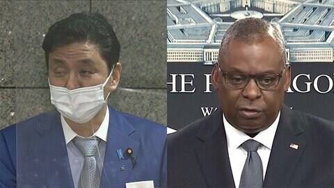 岸防衛相が「極めて遺憾」と伝達 燃料タンク投棄
