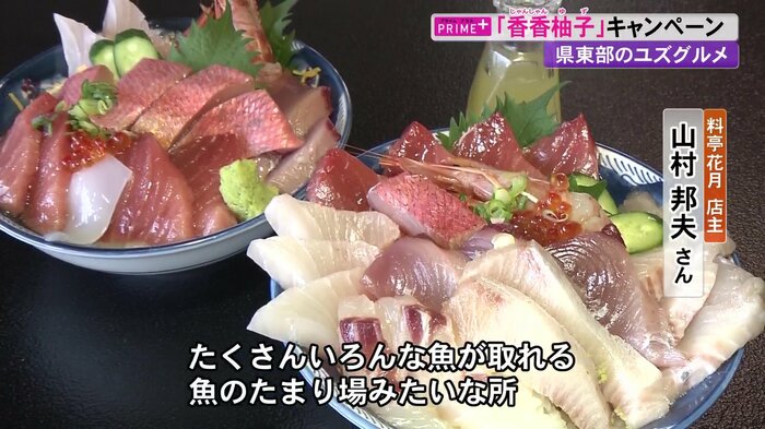 ぜいたくに盛られた「海鮮丼」と「金目ちらし」