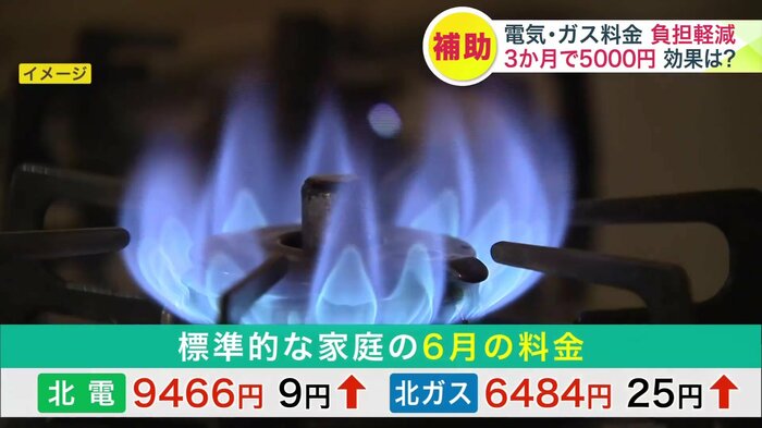 標準的な家庭の6月の料金(北電・北ガス)