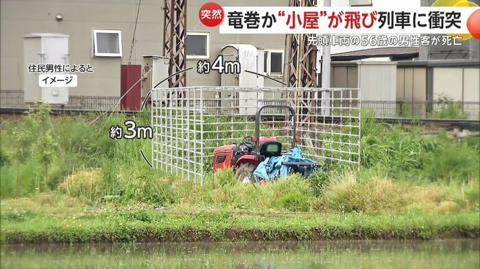住民男性によると、小屋は鉄パイプを張り合わせた横約4メートル、高さ3メートルほど
