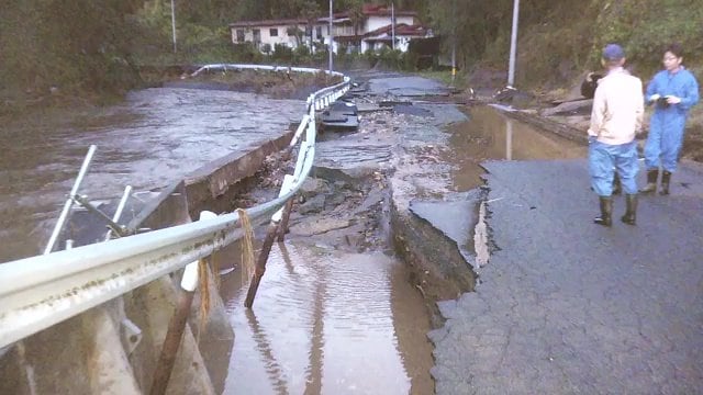 東日本台風での二本松市西谷地区の被害