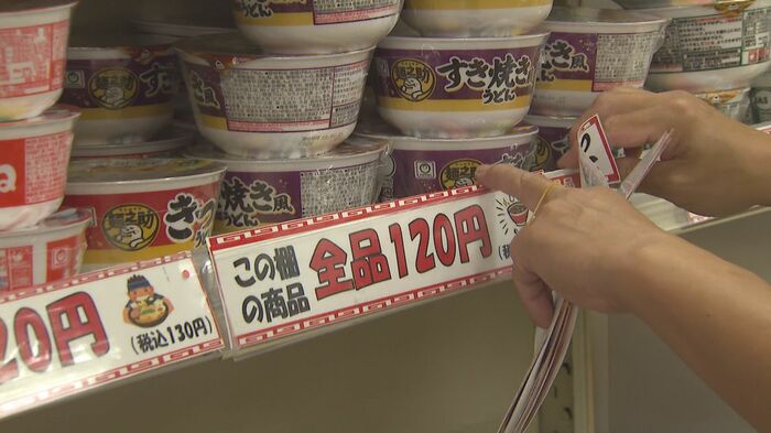 値段表示の差し替え作業