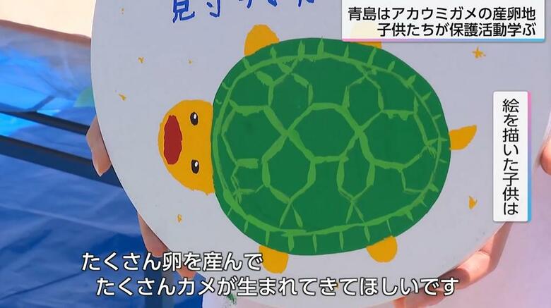「カメがゴミを食べていることにびっくり」砂浜のゴミが与える影響を子供たちが学ぶ　アカウミガメの貴重な産卵地・青島ビーチを守る取り組み｜FNNプライムオンライン
