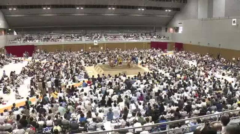 夏巡業大相撲福島場所　福島市出身の若隆景と若元春が兄弟対決　2500人の相撲ファンが盛り上がる｜FNNプライムオンライン