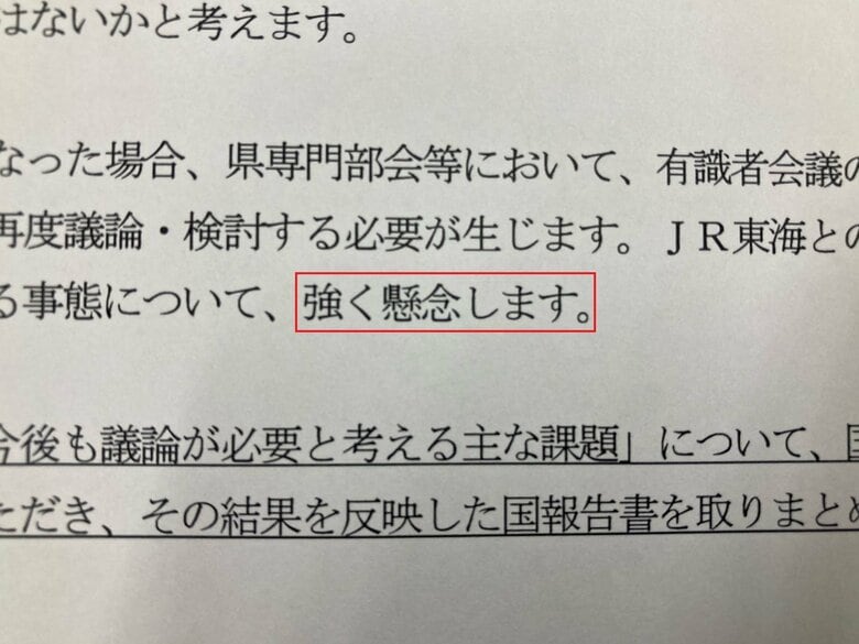 意見書には要所要所に強く厳しい言葉が並ぶ