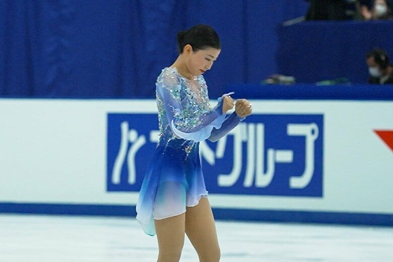 フリー演技後にはガッツポーズが飛び出した（2023年全日本）