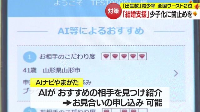 「Aiナビやまがた」の画面
