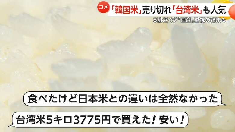 SNSで話題となっているの台湾産の「台湾米」