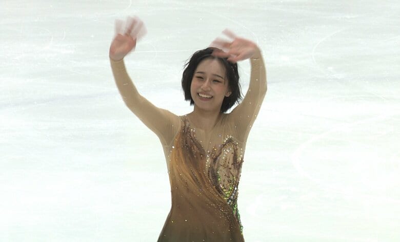 フリーの見どころのコレオシークエンスでは出来栄え点（GOE）1.50を獲得した山下（中部選手権）