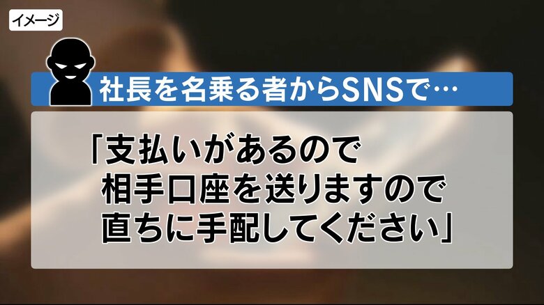 社長を名乗る者からSNSで…