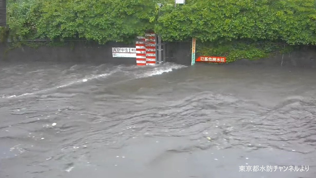 【台風6号】関東地方でレベル4の危険警報相次ぐ　東京23区は大雨警報で神田川や目黒川や善福寺川がレベル4氾濫危険警報
