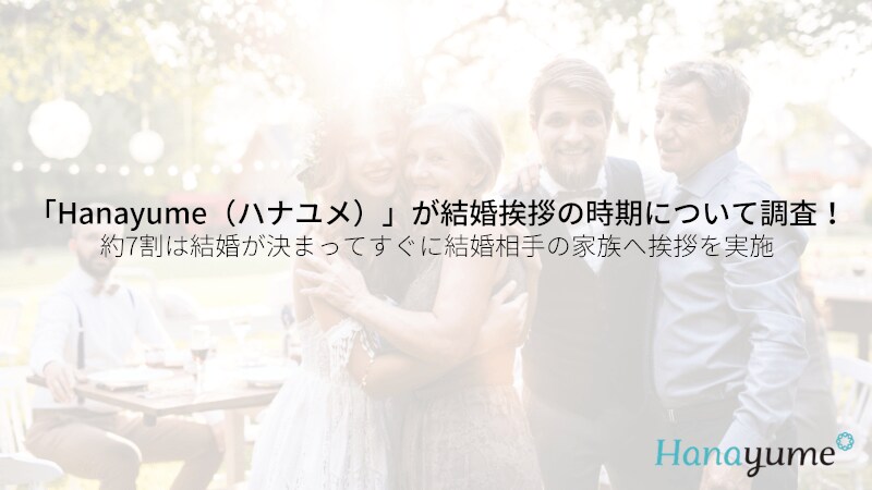 Hanayume ハナユメ が結婚挨拶の時期について調査