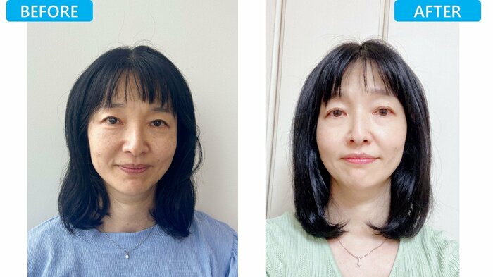 Bさん(50)は、やわらかいツヤ髪に変化
