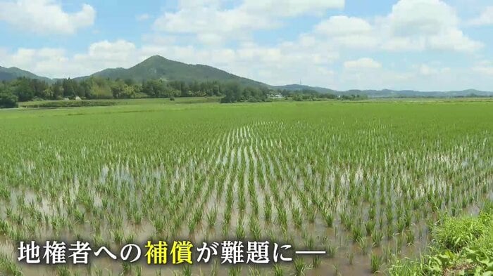 洪水時には農地が浸水する
