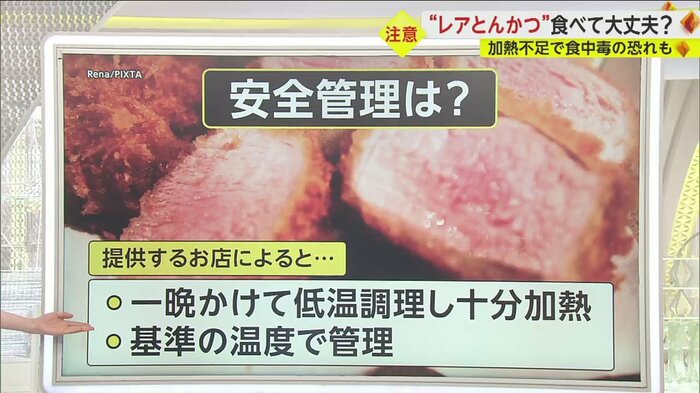 “レアとんかつ”を提供する店の安全管理策は?