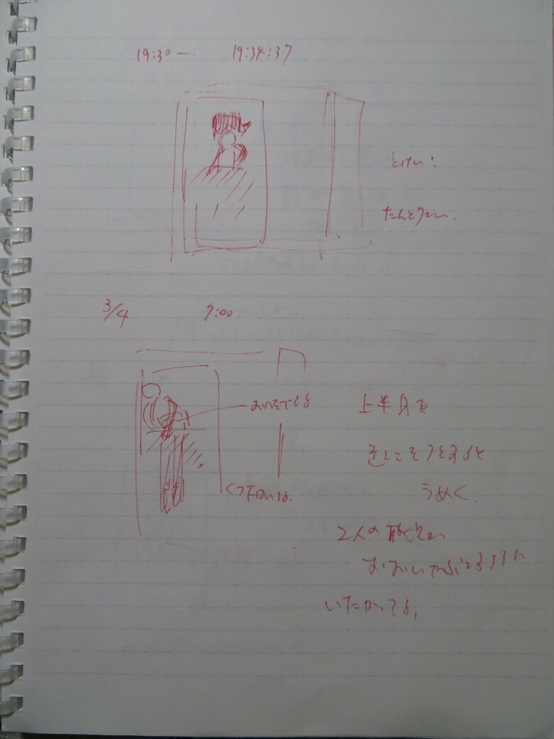 3月4日の映像に関する駒井弁護士のメモ（本人提供）